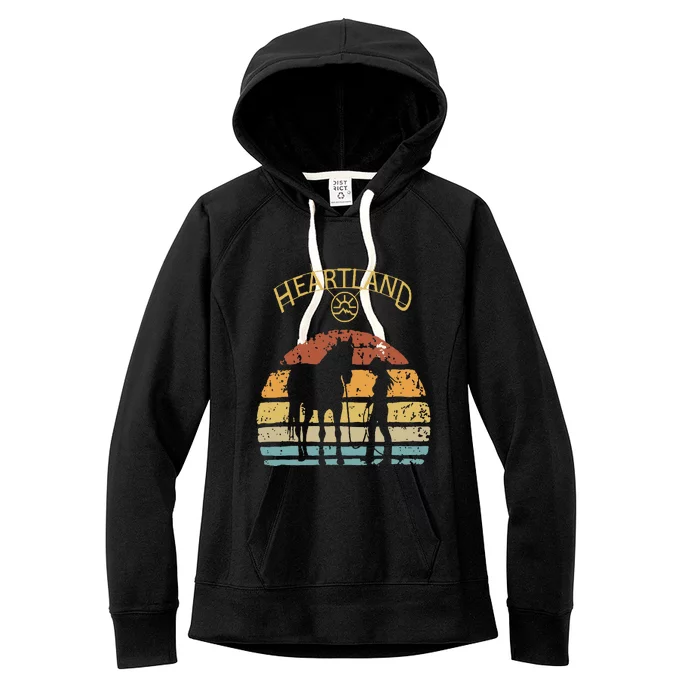 Heartland Retro Vintage Sunset Women's Fleece Hoodie