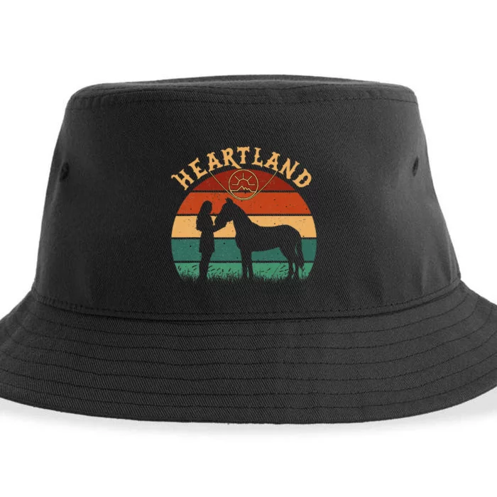 Heartland Retro Vintage Sunset Sustainable Bucket Hat