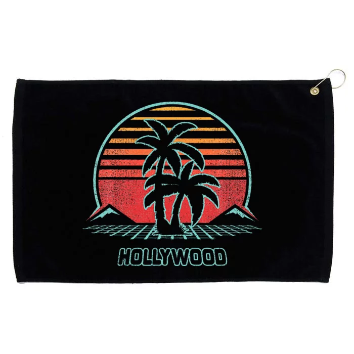 Hollywood Retro Vintage 80s Style Grommeted Golf Towel