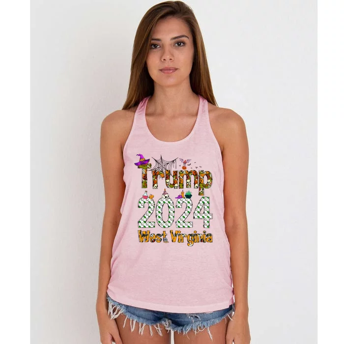 Halloween Reelect Vote For Donald Pro Trump Republican Gift Women's Knotted Racerback Tank