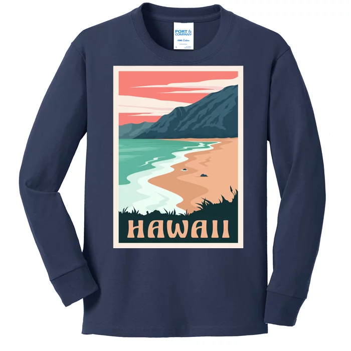 Hawaii Retro Vintage Kids Long Sleeve Shirt