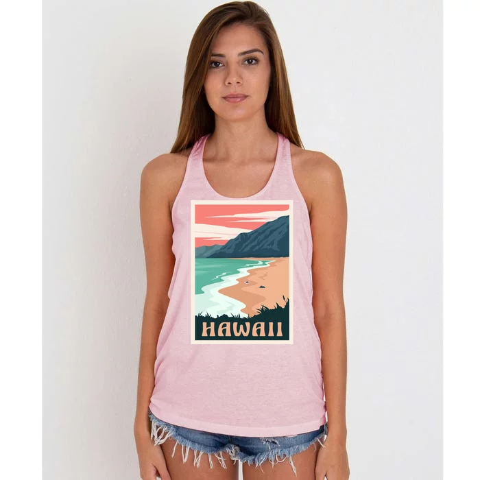 Hawaii Retro Vintage Women's Knotted Racerback Tank