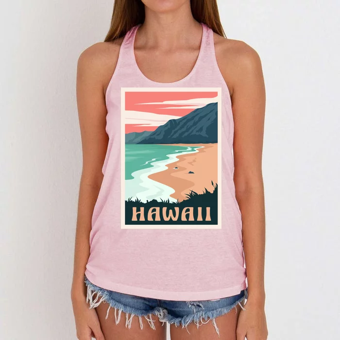 Hawaii Retro Vintage Women's Knotted Racerback Tank