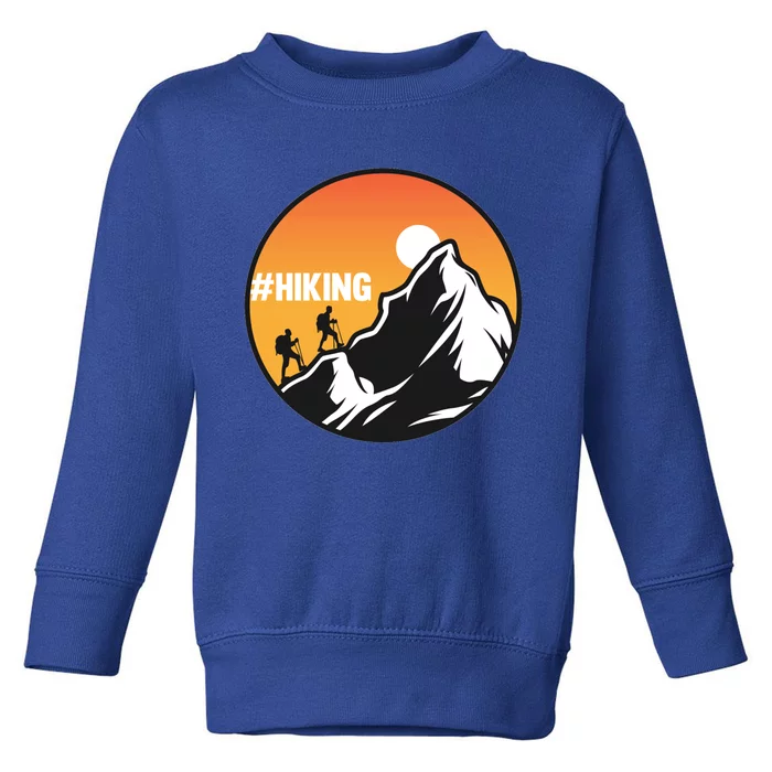 #Hiking Retro Vintage Style Outdoors Camping Gift Toddler Sweatshirt