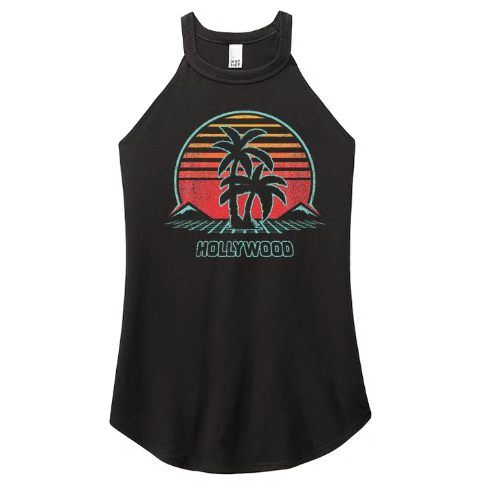 Hollywood Retro Vintage 80s Style Women’s Perfect Tri Rocker Tank