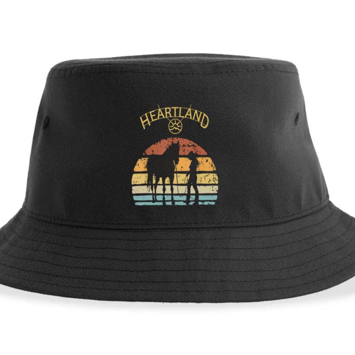 Heartland Retro Vintage Sunset Sustainable Bucket Hat