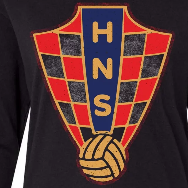 Hrvatska Croatia Croatian National Soccer Womens Cotton Relaxed Long Sleeve T-Shirt