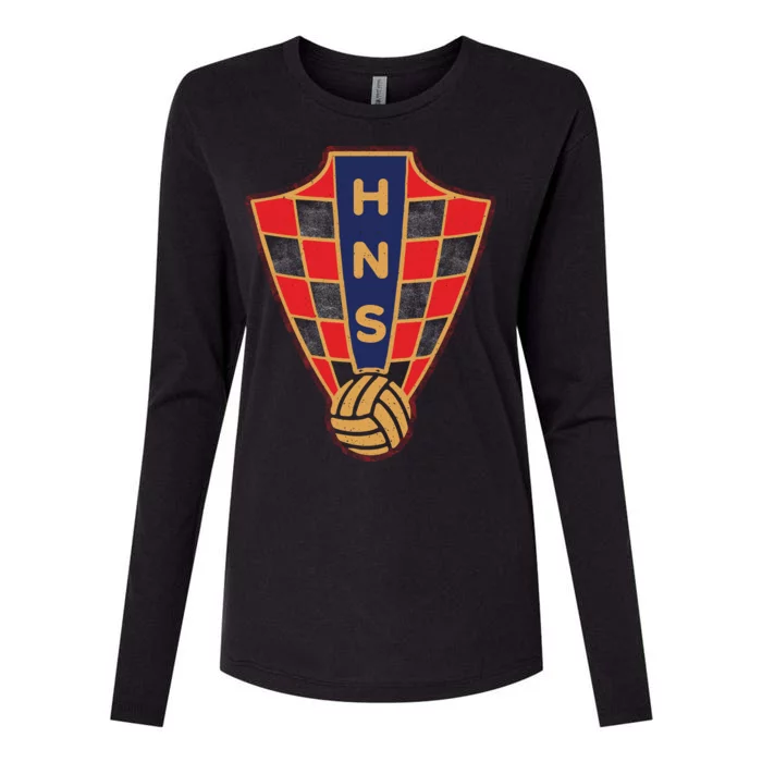 Hrvatska Croatia Croatian National Soccer Womens Cotton Relaxed Long Sleeve T-Shirt