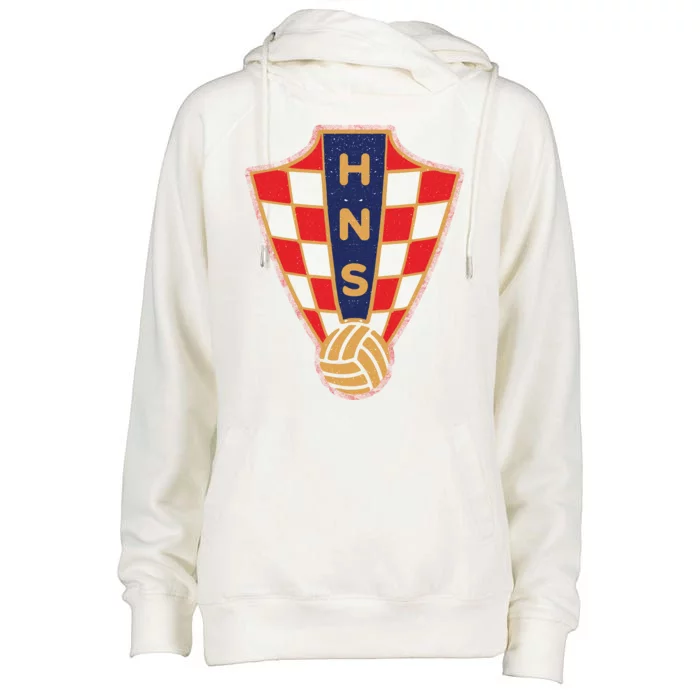 Hrvatska Croatia Croatian National Soccer Womens Funnel Neck Pullover Hood