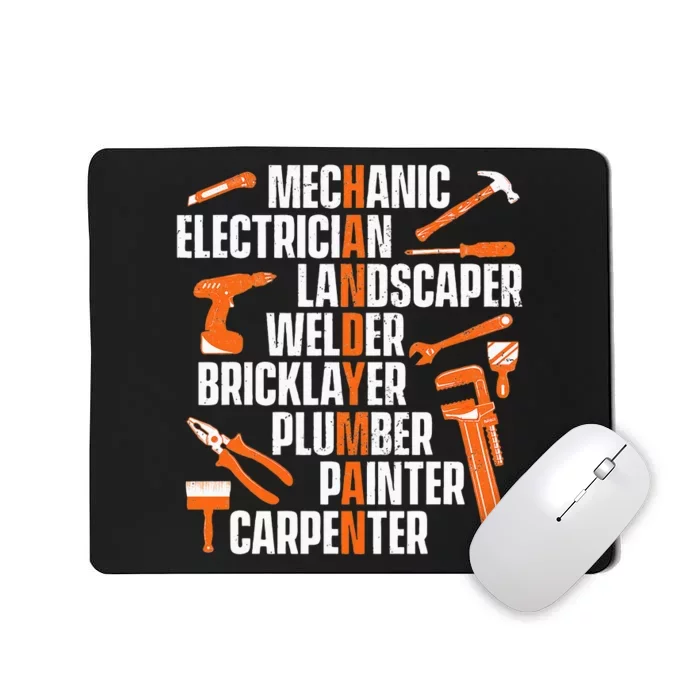 Handyman Repair Worker Mechanic Electrician Welder Helper Mousepad