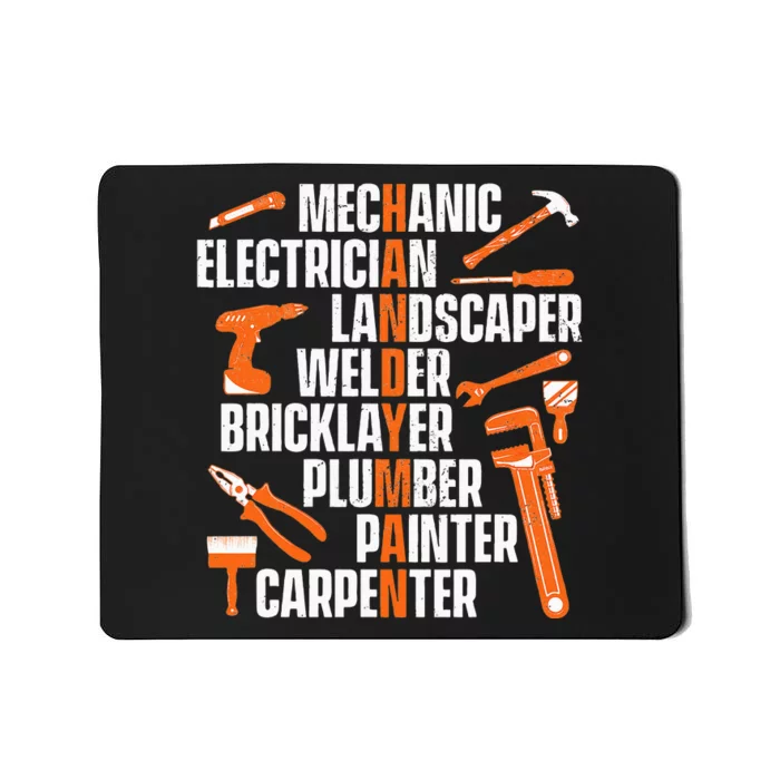 Handyman Repair Worker Mechanic Electrician Welder Helper Mousepad