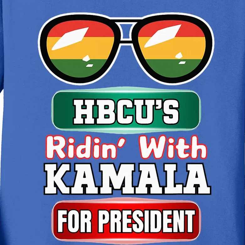 Hbcu Ridin With Kamala Historical HbcuS United 2024. Hbc Kids Long Sleeve Shirt