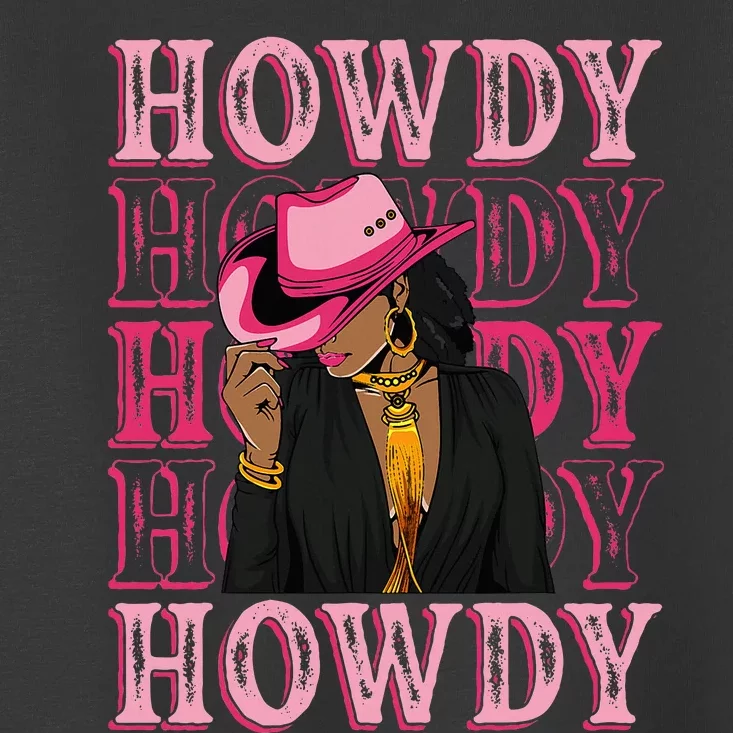 Howdy Retro Western Black Cowgirl African American Toddler T-Shirt