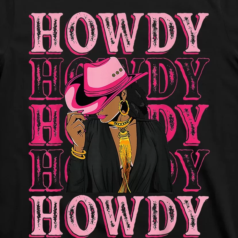 Howdy Retro Western Black Cowgirl African American T-Shirt