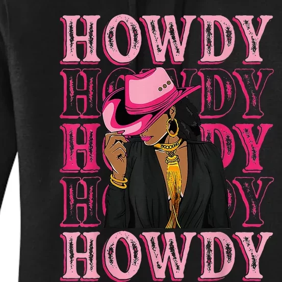 Howdy Retro Western Black Cowgirl African American Women's Pullover Hoodie