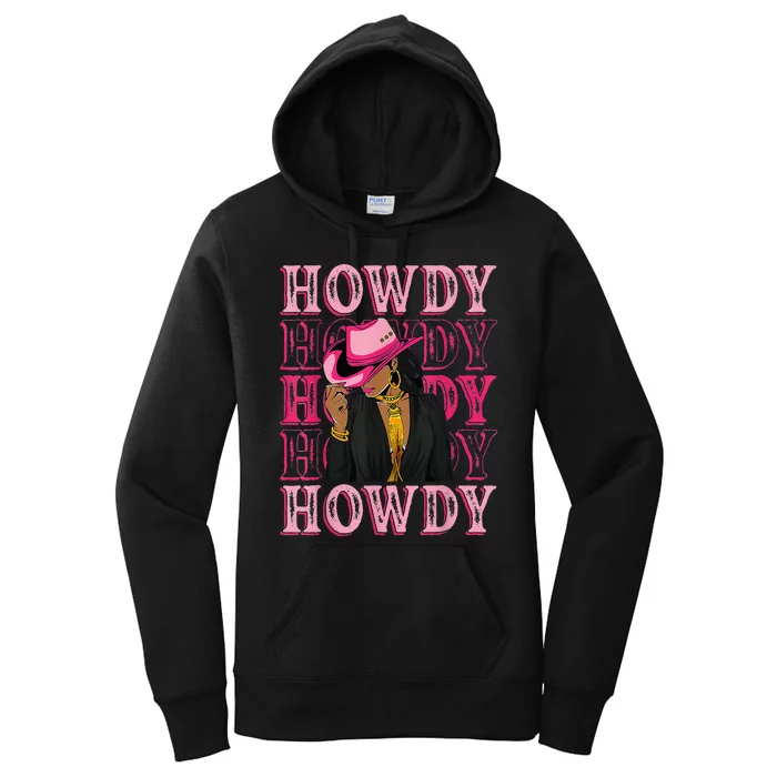 Howdy Retro Western Black Cowgirl African American Women's Pullover Hoodie