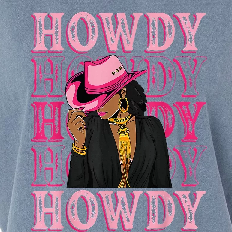 Howdy Retro Western Black Cowgirl African American Garment-Dyed Women's Muscle Tee