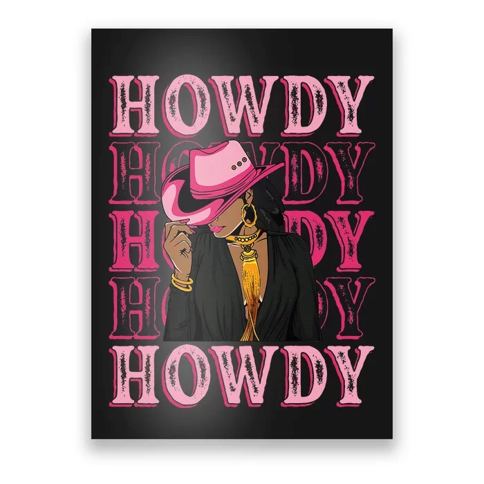 Howdy Retro Western Black Cowgirl African American Poster