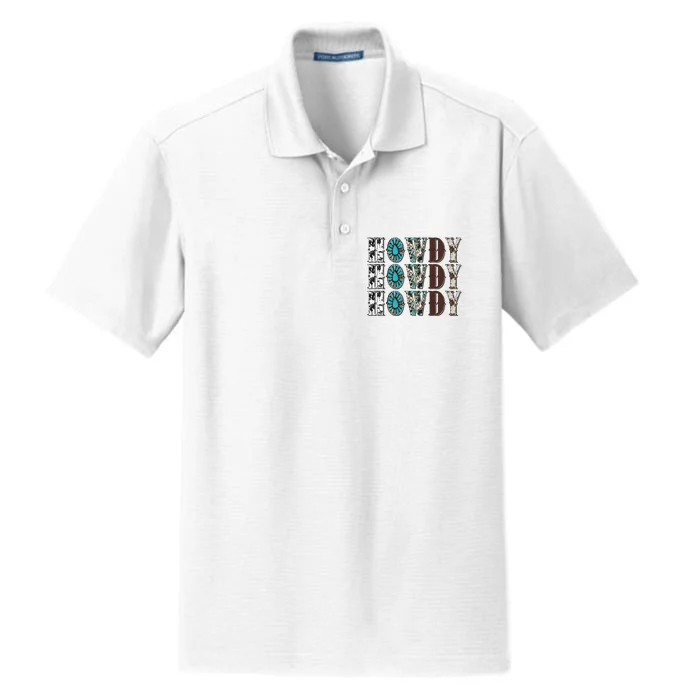 Howdy Rodeo Western Country Cowboy Cowgirl Southern Vintage Dry Zone Grid Performance Polo