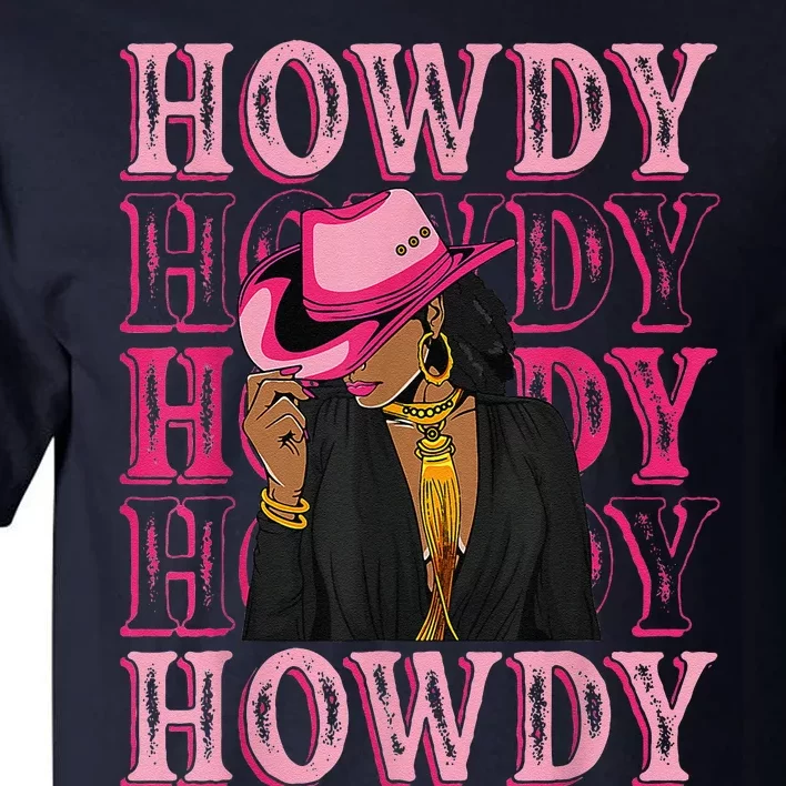 Howdy Retro Western Black Cowgirl African American Tall T-Shirt