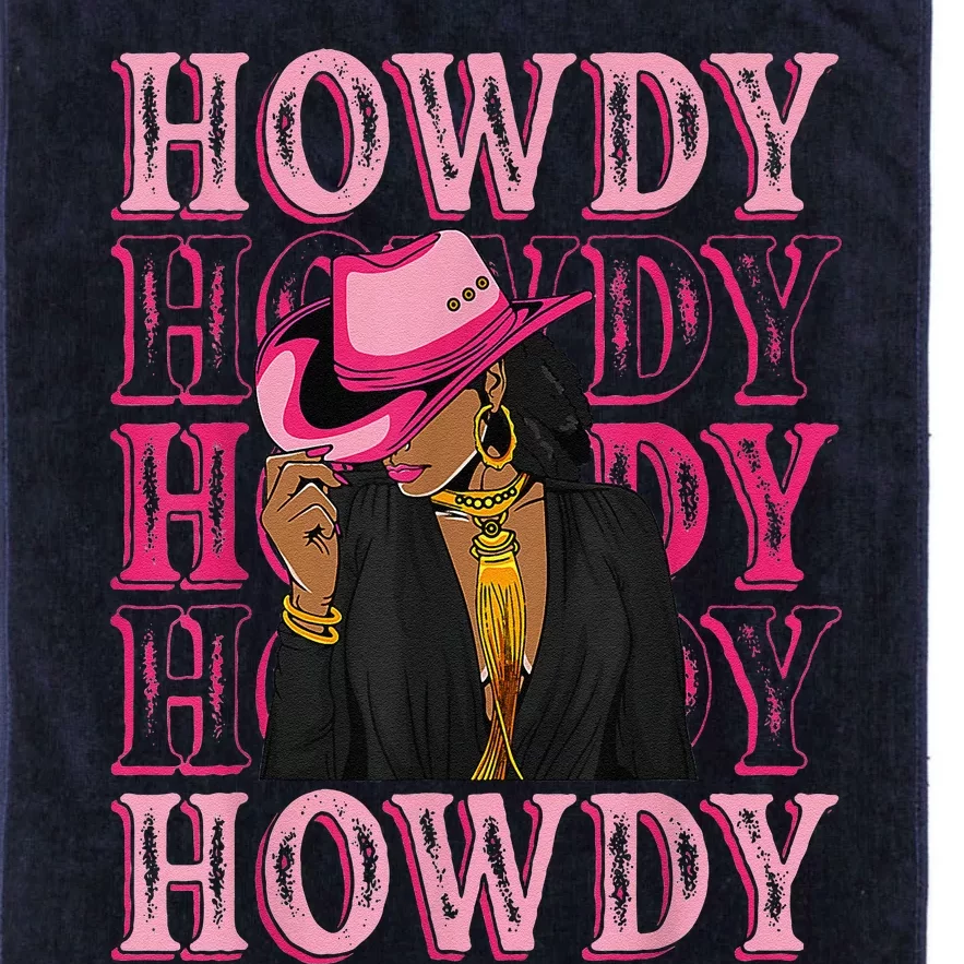 Howdy Retro Western Black Cowgirl African American Platinum Collection Golf Towel