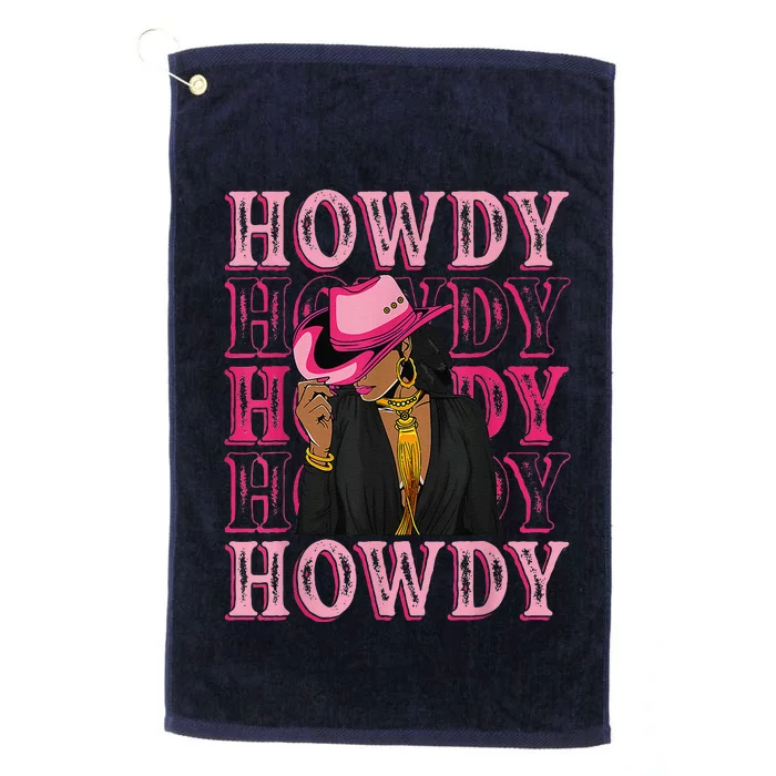 Howdy Retro Western Black Cowgirl African American Platinum Collection Golf Towel