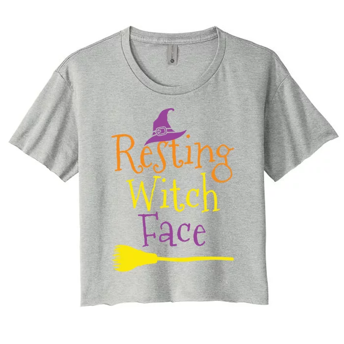 Halloween Resting Witch Face Cool Gift Women's Crop Top Tee