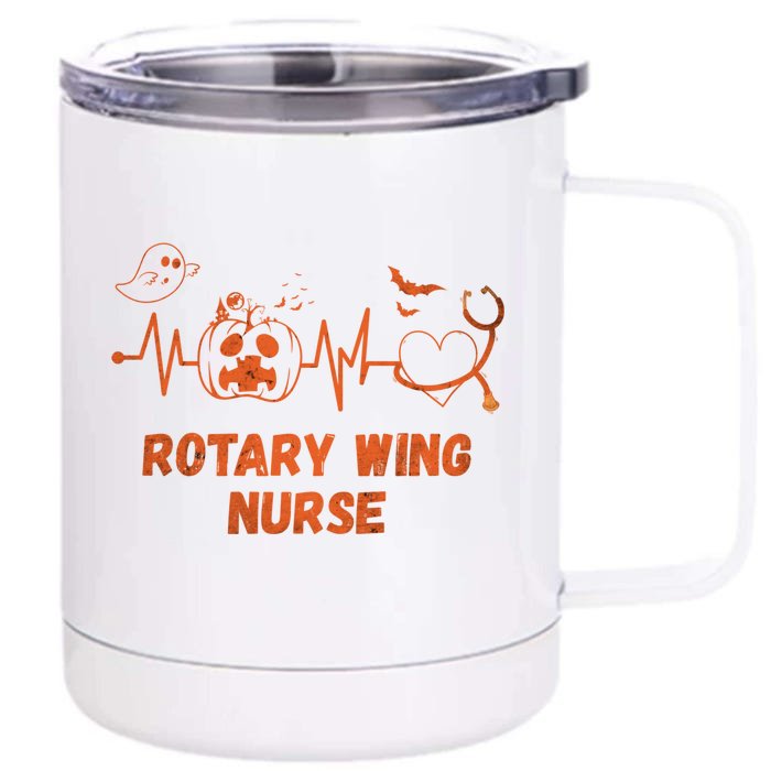 Halloween Rotary Wing Nurse Stethoscope Heartbeat Nursing Gift Front & Back 12oz Stainless Steel Tumbler Cup