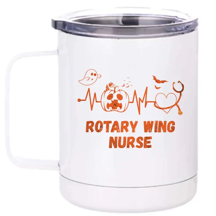 Halloween Rotary Wing Nurse Stethoscope Heartbeat Nursing Gift Front & Back 12oz Stainless Steel Tumbler Cup