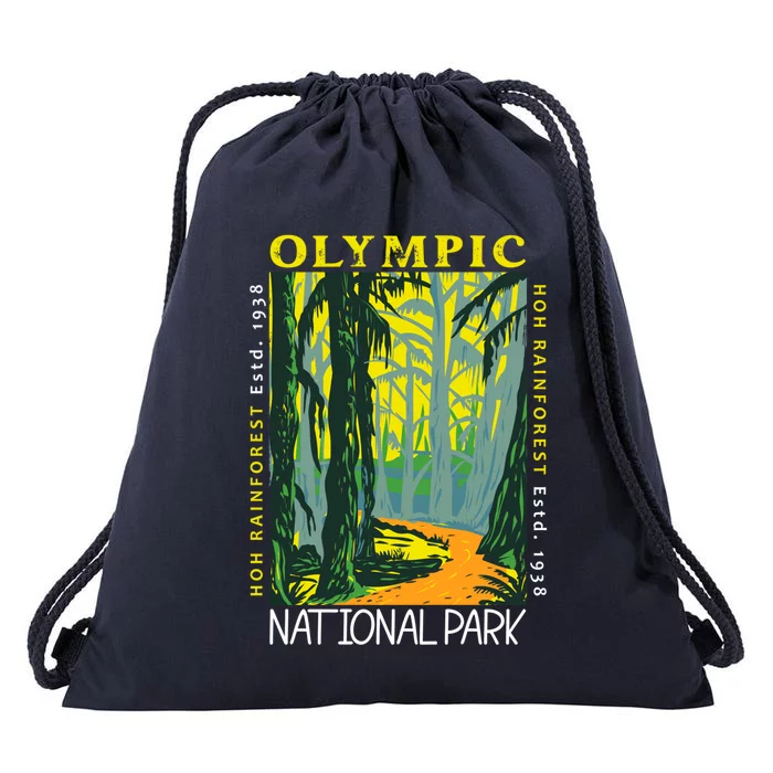 Hoh Rainforest Washington National Park Vintage Gift Drawstring Bag