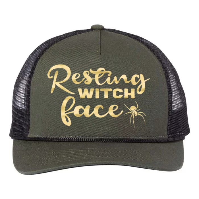 Halloween Resting Witch Face Abh042 Gift Retro Rope Trucker Hat Cap