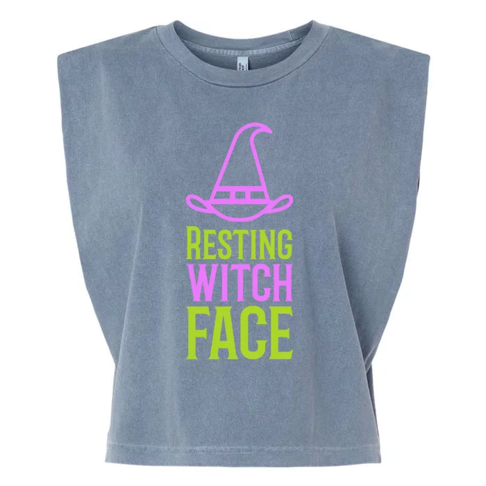 Halloween Resting Witch Face Gift Garment-Dyed Women's Muscle Tee