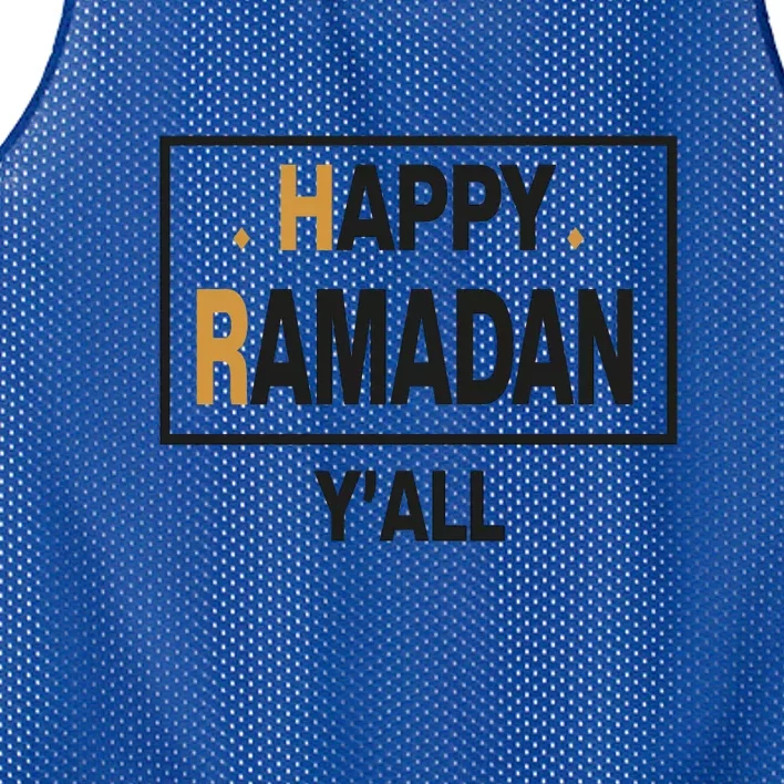 Happy Ramadan Y'all Gift Ramadan Mubarak Mesh Reversible Basketball Jersey Tank