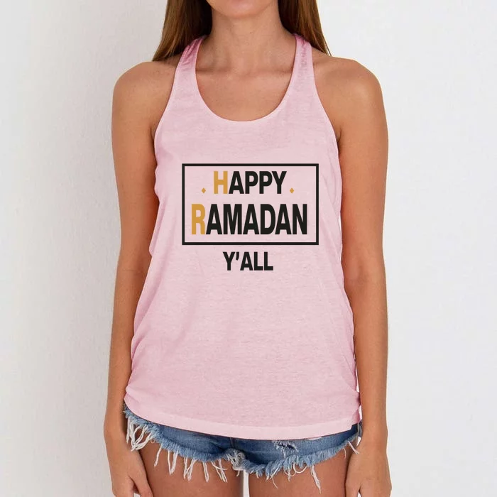 Happy Ramadan Y'all Gift Ramadan Mubarak Women's Knotted Racerback Tank