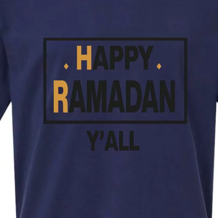 Happy Ramadan Y'all Gift Ramadan Mubarak Sueded Cloud Jersey T-Shirt