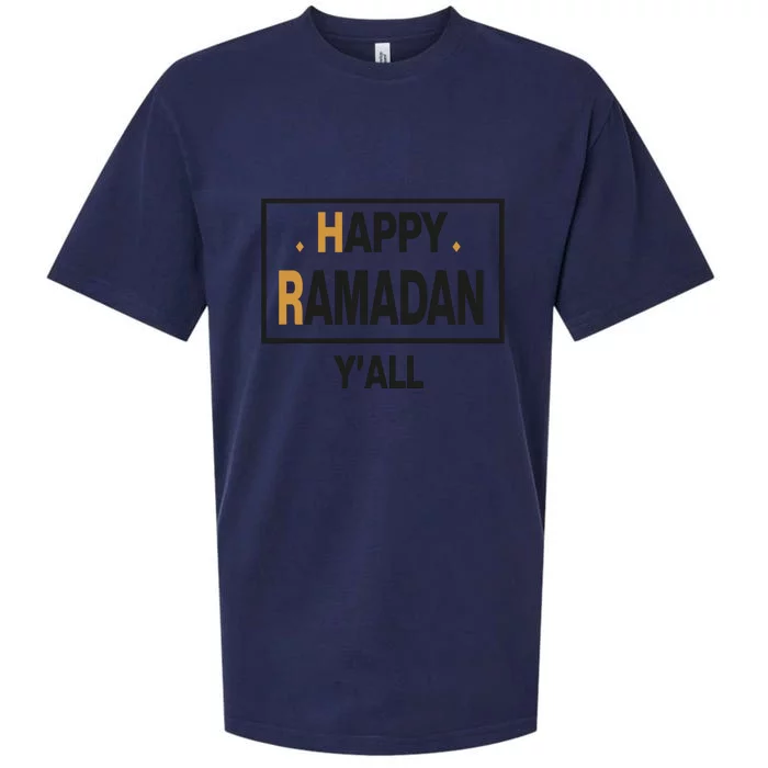 Happy Ramadan Y'all Gift Ramadan Mubarak Sueded Cloud Jersey T-Shirt