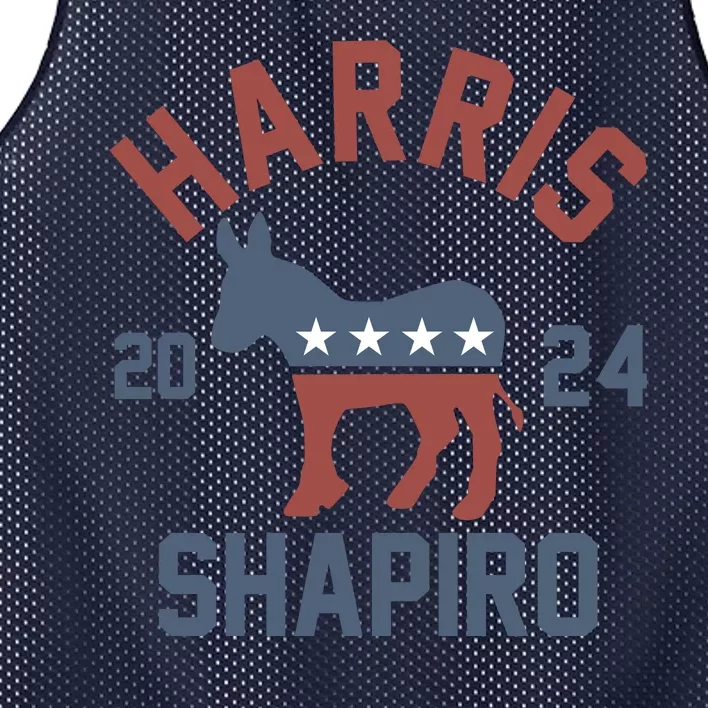 Harris Shapiro 2024 For President Kamala Harris Josh Shapiro Mesh Reversible Basketball Jersey Tank