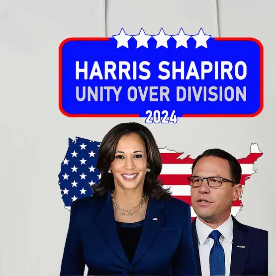 Harris Shapiro 2024! Unity Over Division! Kamala Harris 2024 Performance Fleece Hoodie