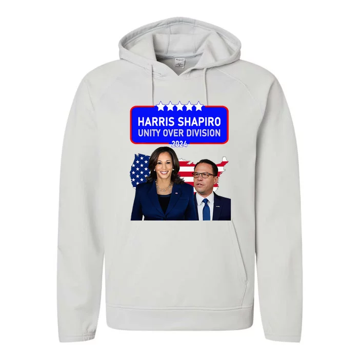 Harris Shapiro 2024! Unity Over Division! Kamala Harris 2024 Performance Fleece Hoodie