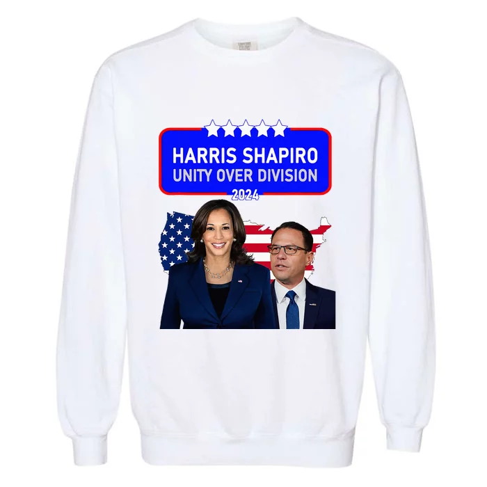 Harris Shapiro 2024! Unity Over Division! Kamala Harris 2024 Garment-Dyed Sweatshirt