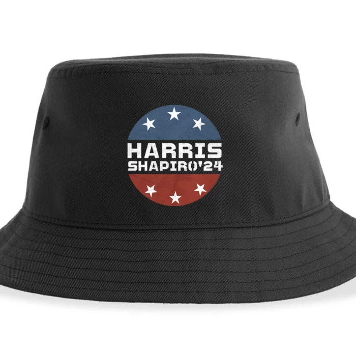 Harris Shapiro 2024 Vintage President Campaign Kamala Harris Sustainable Bucket Hat