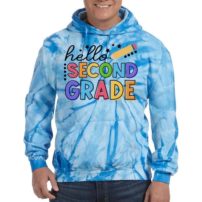 Hello Second 2Rd Grade Teacher Student First Day Of School Cute Gift Tie Dye Hoodie