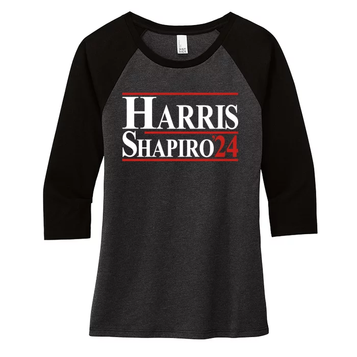 Harris Shapiro 24 Retro Vintage Style Women's Tri-Blend 3/4-Sleeve Raglan Shirt