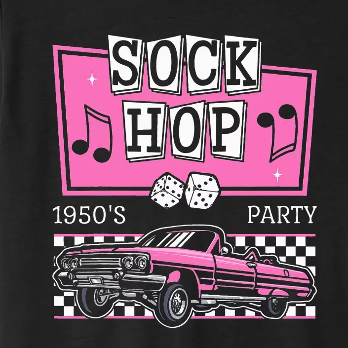 Hop Sock 50s Rock Roll Party Pink Theme ChromaSoft Performance T-Shirt