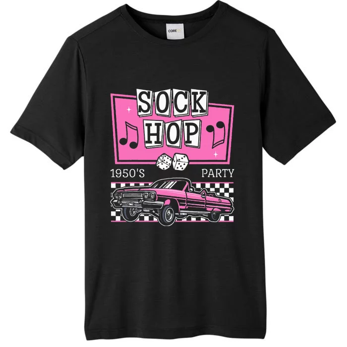 Hop Sock 50s Rock Roll Party Pink Theme ChromaSoft Performance T-Shirt