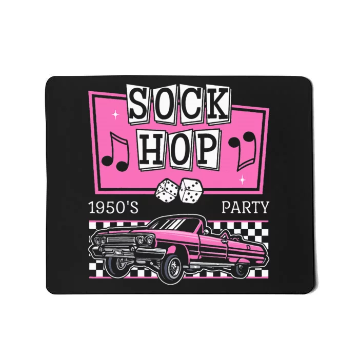 Hop Sock 50s Rock Roll Party Pink Theme Mousepad