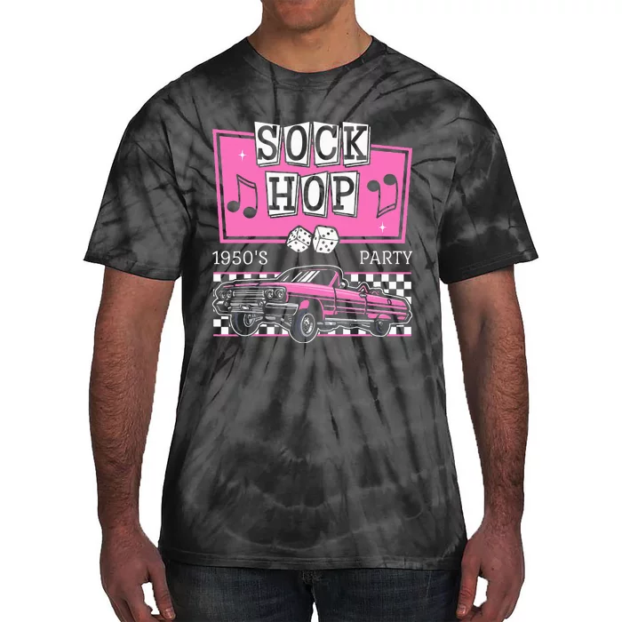 Hop Sock 50s Rock Roll Party Pink Theme Tie-Dye T-Shirt