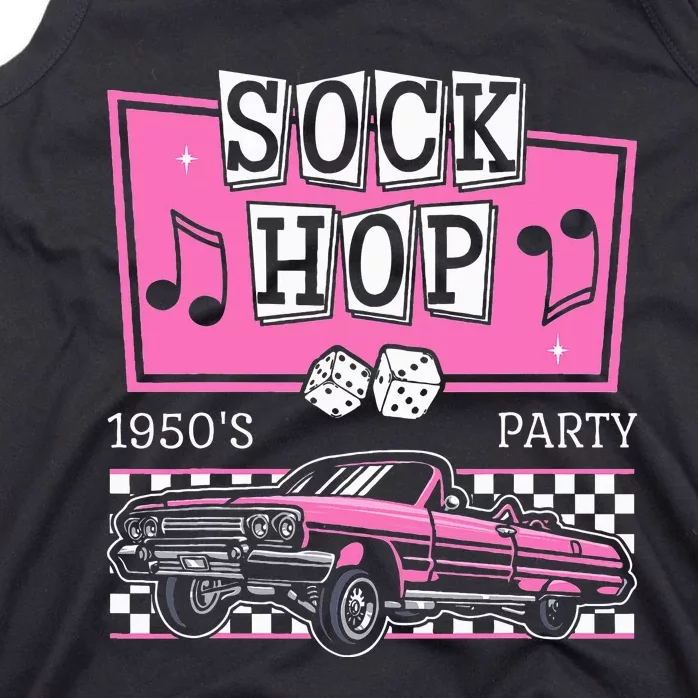 Hop Sock 50s Rock Roll Party Pink Theme Tank Top