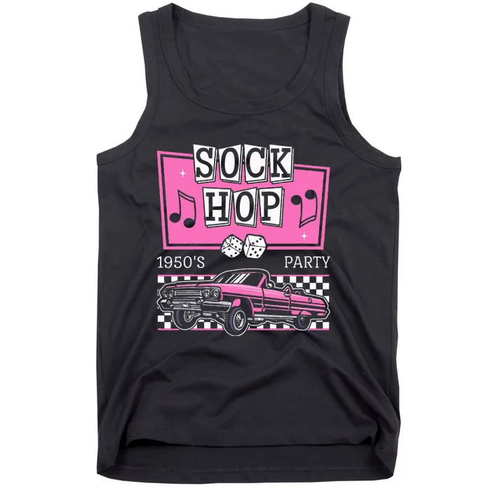 Hop Sock 50s Rock Roll Party Pink Theme Tank Top