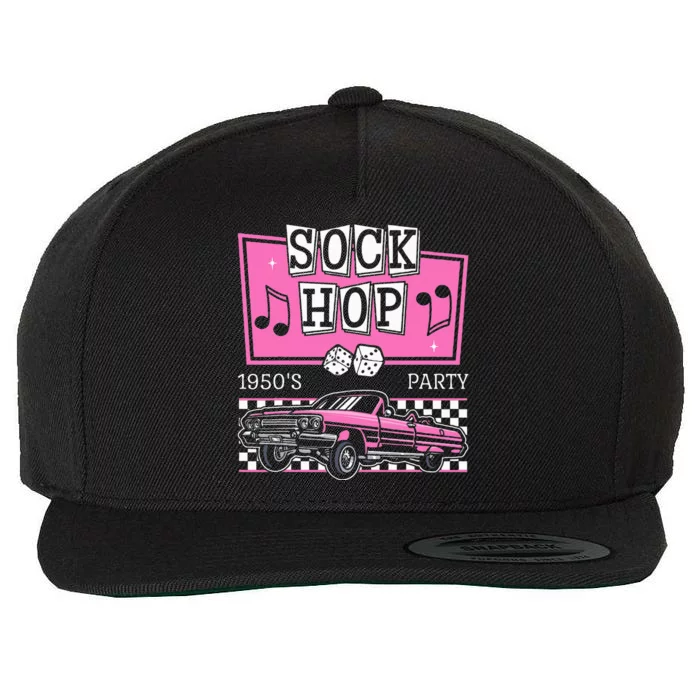 Hop Sock 50s Rock Roll Party Pink Theme Wool Snapback Cap